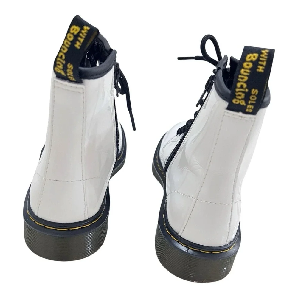 DR. MARTENS AirWair 1460‎ White Patent Leather Boots Combat Girls 4